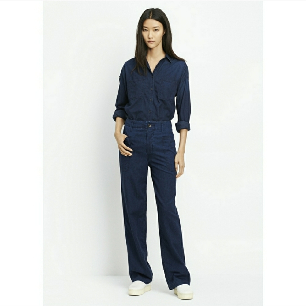 new VINCE High Waist Denim Patch Pocket Jeans Size 28